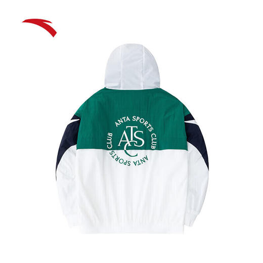 【超值】安踏美式复古运动连帽外套男当季新款梭织休闲开衫茄克152418612 商品图1