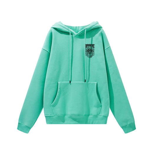 自由基地国潮舞狮潮流插画印花落肩款宽松秋冬抓绒卫衣男女情侣款 NMT-2196 商品图6