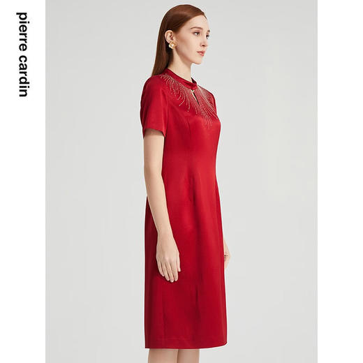 皮尔卡丹女装连衣裙法式时尚刺绣端庄宴会场合礼服裙P2206D2080T0 商品图2