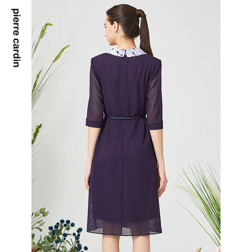 皮尔卡丹女装连衣裙衬衫V领短袖假两件通勤淑女裙子P3215D3075Z3
 商品图3