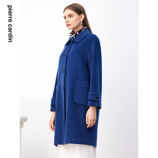 皮尔卡丹女装简约宝蓝色直筒通勤减龄气质大衣P3468C3972L0 商品图1