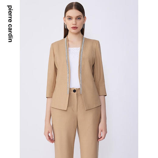 皮尔卡丹女装夏季新款通勤简约修身职业西服上衣C32UL003
 商品图3
