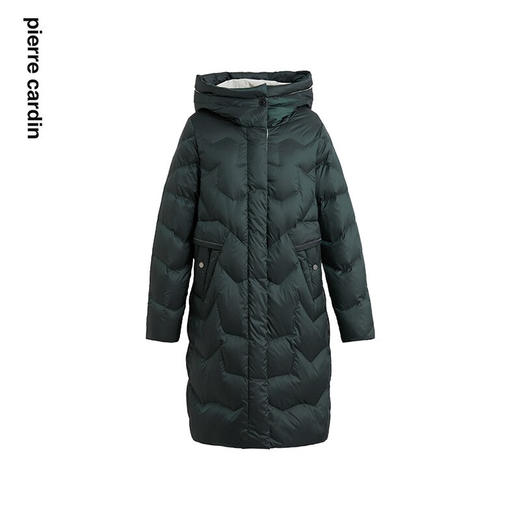 皮尔卡丹女装羽绒服中长款连帽白鸭绒保暖通勤外套P2493Y2405G2
 商品图4