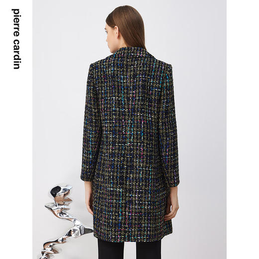 皮尔卡丹女装冬季新款黑花色时尚大衣法式高端外套P3444G3979B3
 商品图2