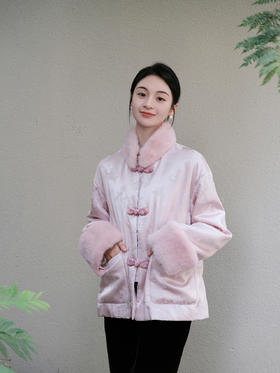 盛唐牡丹|银粉梅兰竹菊冠乐绉配水貂毛棉服