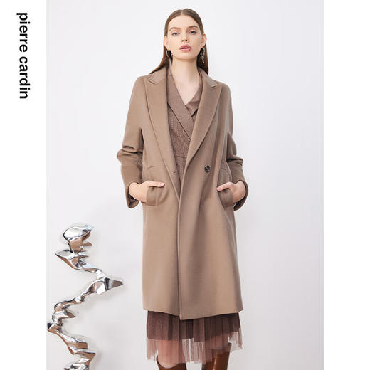 皮尔卡丹女装毛呢外套经典款正肩H版日常时尚女大衣P3422C3975M2
 商品图3