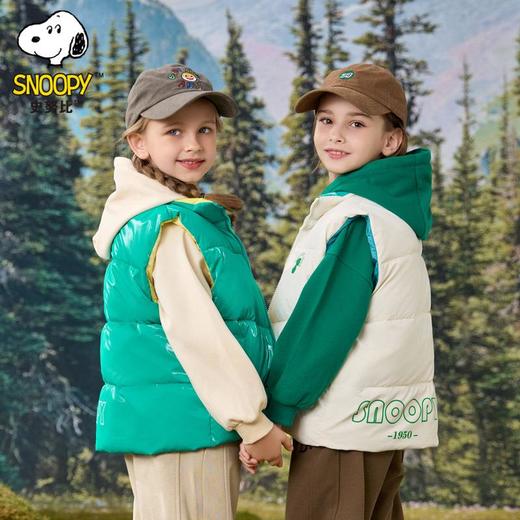 史努比亮面免洗儿童棉马甲男女童秋冬季加厚外穿背心坎肩洋气韩版 商品图2