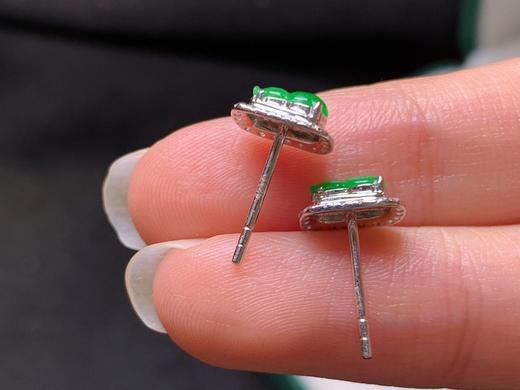 18K金冰阳绿葫芦耳钉 商品图5