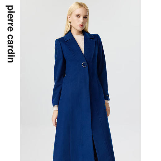 皮尔卡丹女装大衣简约端庄宝蓝色通勤中长款大衣P2453C2897L2
 商品图4