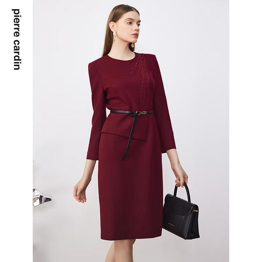 皮尔卡丹女装新款通勤轻仪式礼服连衣裙P3411E3849T0 商品图3