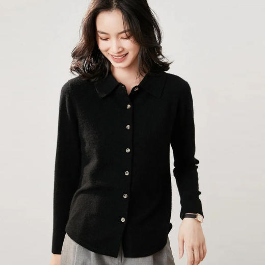 纤束马100%羊毛简约Polo领羊毛衫DJ-76 商品图3