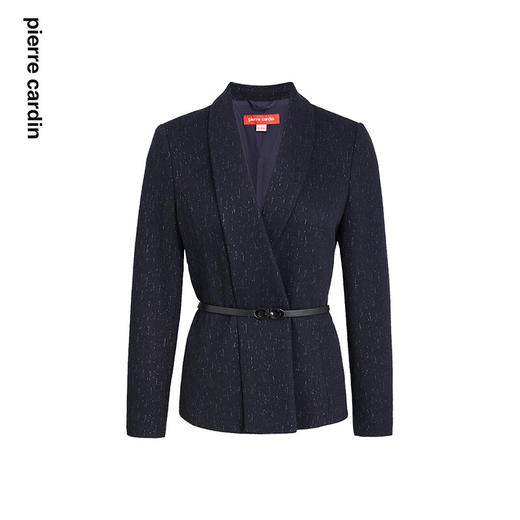 皮尔卡丹女装短外套修身设计感蓝色复古通勤上衣外套P2402U2944L5
 商品图4