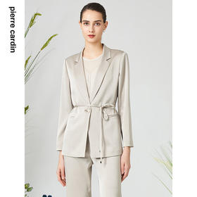 皮尔卡丹女装高级缎面商务通勤知性气质西服外套P3105U3068M2
