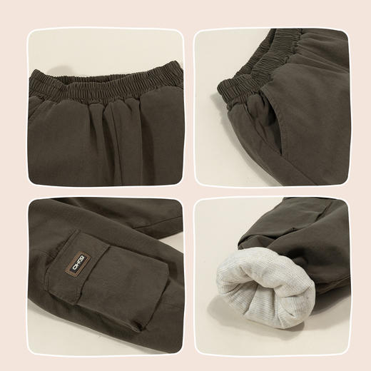 贝贝怡童装男童夹棉长裤子冬季2024新款加厚保暖休闲裤儿童工装裤ZB4DK019 商品图4
