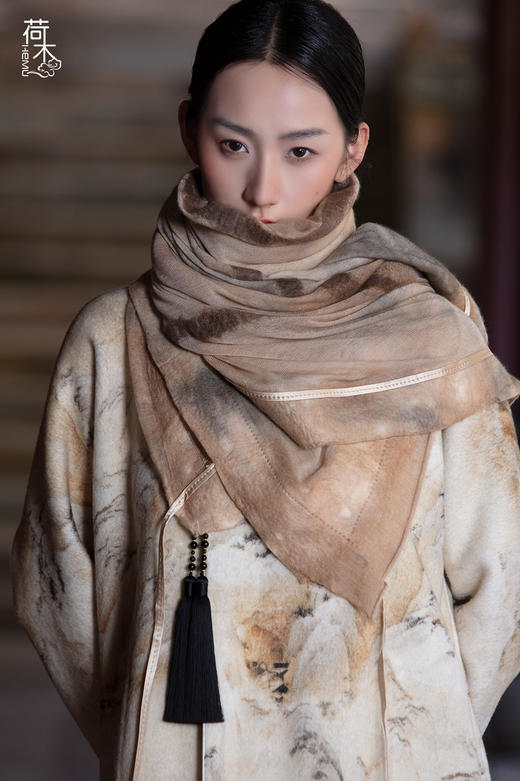 荷木HEMU丨高定旷野·手工抹毡方巾 商品图0