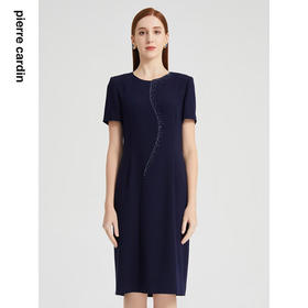 皮尔卡丹女装连衣裙法式高级感三醋酸短袖通勤裙子P2221D2095L0
