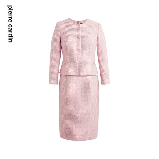 皮尔卡丹女装连衣裙秋季圆领假两件通勤职业直筒裙P2310E2886F0
 商品图4