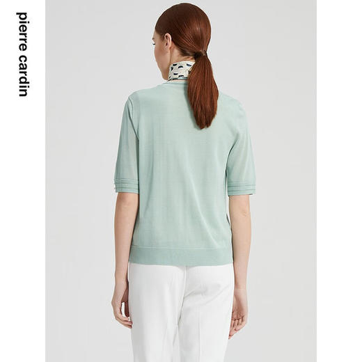 皮尔卡丹女装春季新款简约百搭清爽短袖针织衫P2299K2204G0
 商品图2