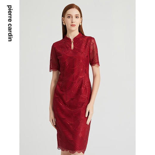 皮尔卡丹女装夏季新款端庄淑女宴会礼服裙P2201D2082T0
 商品图2