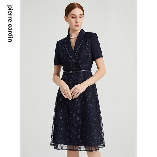 皮尔卡丹女装春夏季新款刺绣蕾丝西装连衣裙P2219D2042N0
 商品图2