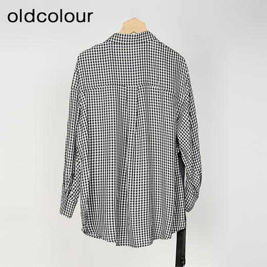 oldcolour春秋款气质百搭休闲收腰格子衬衫中外套女GO31042846 商品图1