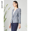 皮尔卡丹女装短外套蓝色格子一粒扣西服式春秋女上衣P3111U3059L3
 商品缩略图1
