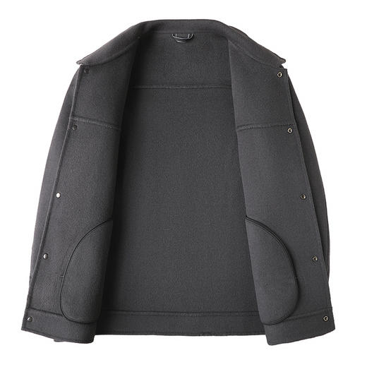 【新款DPX】大依优型翻领双面呢羊毛呢外套夹克男宽松加肥加大码上衣胖子休闲潮流 商品图3