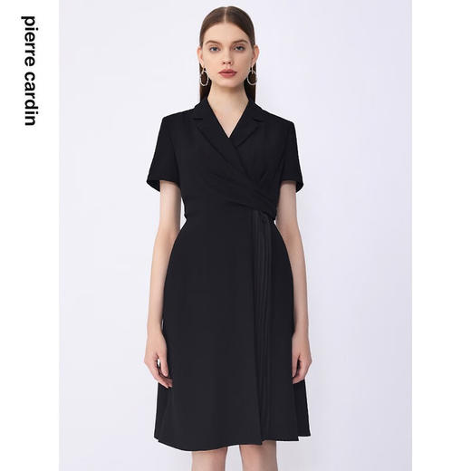 皮尔卡丹女装夏季新款通勤淑女西装压褶连衣裙C32DS014
 商品图6
