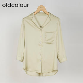 oldcolour春秋款高级感气质百搭宽松缎面长袖衬衫女M31013174