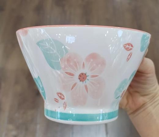 康巴赫生活馆釉下彩陶瓷 五寸多色水果斗笠碗 商品图0