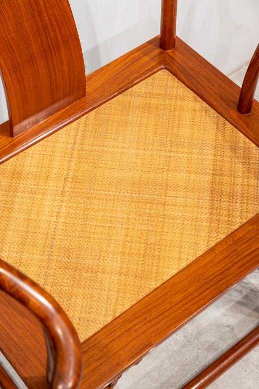 红桥红  家具严选  缅甸花梨（大果紫檀）【藤面 恭王府 寿字纹 圈椅 三件套】 商品图4