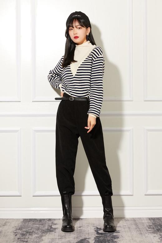 LNNNS 假两件式条纹针织上衣 10975 商品图1