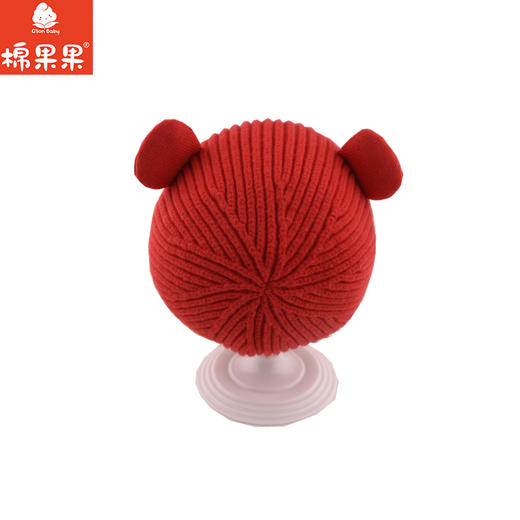 棉果果冬季中国风红色喜庆针织毛线帽M404400500081 商品图3
