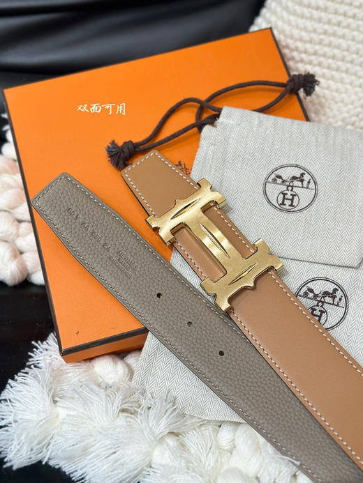 秋冬特惠💰350 【爱马仕】男士腰带 H 5382 BELT BUCKLE & REVERSIBLE LEATHER STRAP 带身宽3.8cm 商品图5