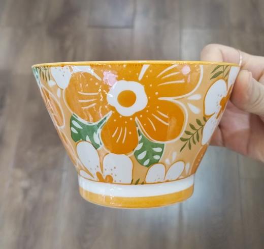 康巴赫生活馆釉下彩陶瓷 五寸多色水果斗笠碗 商品图5