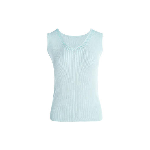 皮尔卡丹女装针织衫绿色无袖背心百搭打底衫内搭P3199K3165G1
 商品图4