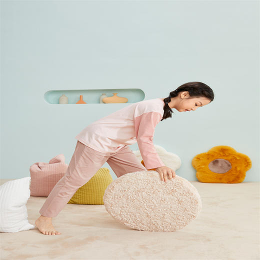 都市丽人睡衣女士棉质套装无32支针织拉架薄两件套家居服2H1213 商品图0