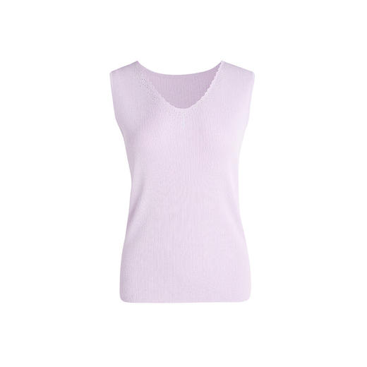 皮尔卡丹女装背心吊带简约百搭浅紫色通勤针织内搭P3199K3165Z0
 商品图3