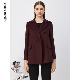 皮尔卡丹女装西服羊绒双面呢高级感通勤保暖上衣外套P3455U3932K0
