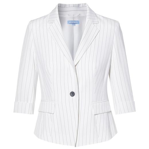 皮尔卡丹女装春季新款白色条纹西服时尚短外套上衣C41UL07W0 商品图4