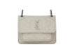 SAINT LAURENT圣罗兰 YSL Niki Logo标识复古褶皱链条 小牛皮 流浪包斜挎单肩包 迷你女款 白色 商品缩略图0