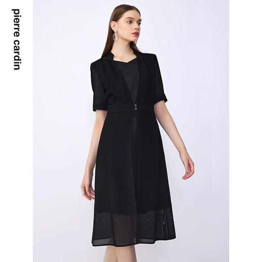 皮尔卡丹女装夏季新款通勤职业干练修身连衣裙C32DS030
 商品图1