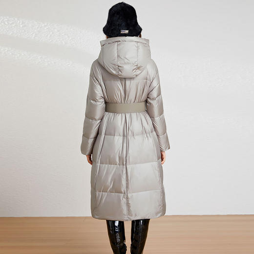 【高货kbnq】全新升级【铂金会员735/天猫999/差价264】(15931) 洛诗琳冬季新品时尚收腰显瘦白鸭绒加厚连帽长款羽绒服 商品图4
