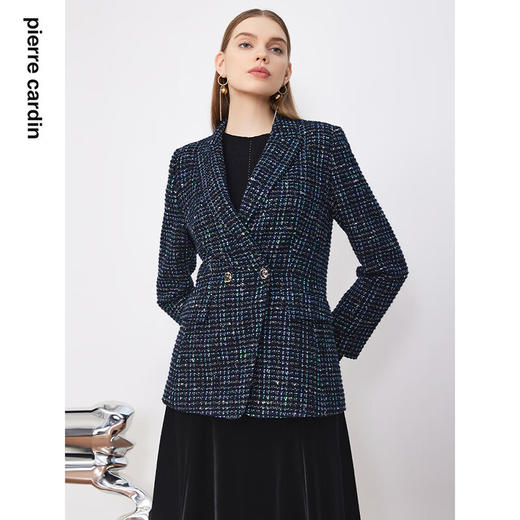 皮尔卡丹女装西装冬季蓝色小个子日常通勤职业西服P3445U3964N3
 商品图4