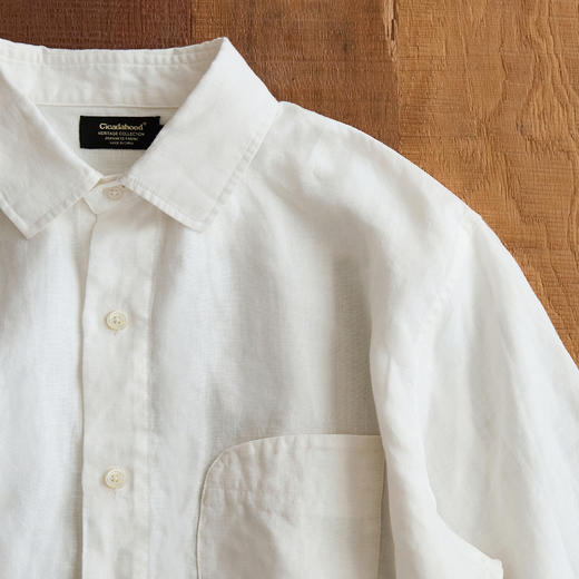 Cicadahood日本亚麻Brown’s Beach Jacket口袋极简衬衫 男女款 商品图2