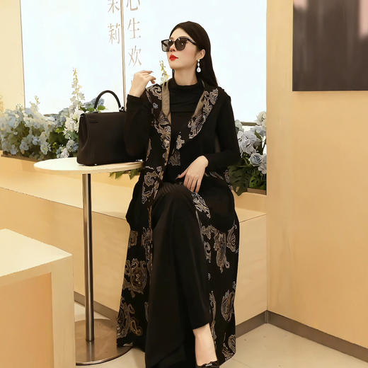 丁摩 秋季新款大码复古时尚连帽百搭马甲优雅阔太太宽松减龄马夹女4ZF-75325 商品图0