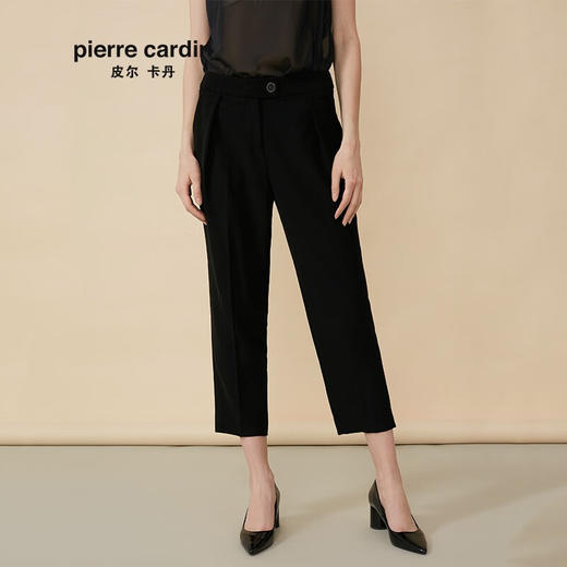 皮尔卡丹女装年秋冬新款黑色休闲裤长裤直筒裤P84TL62B0
 商品图0