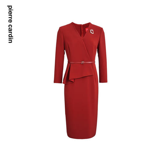 皮尔卡丹女装知性简约修身通勤气质假两件连衣裙P2326E2943C0
 商品图4