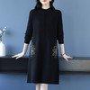 CC-16-9206时尚提花半高领秋冬季新款女士连衣裙套头洋气减龄上衣针织毛衣裙 商品缩略图2