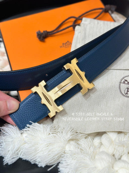 秋冬特惠💰350 【爱马仕】男士腰带 H 5382 BELT BUCKLE & REVERSIBLE LEATHER STRAP 带身宽3.8cm 商品图4